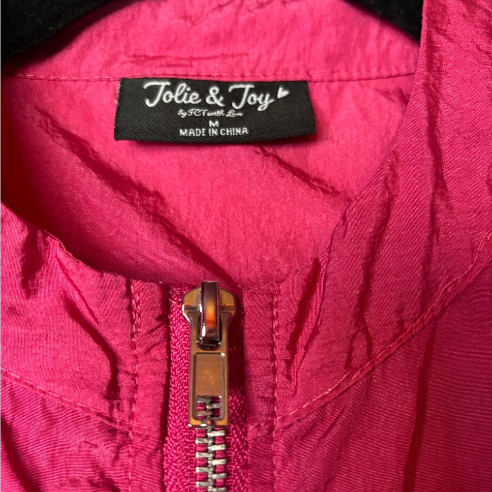 Vibrant Pink Jumpsuit CARGO POCKETS elastic waist - Picture 5 of 7